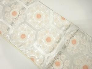 アンティーク　亀甲に菊模様織り出し袋帯（着用可）